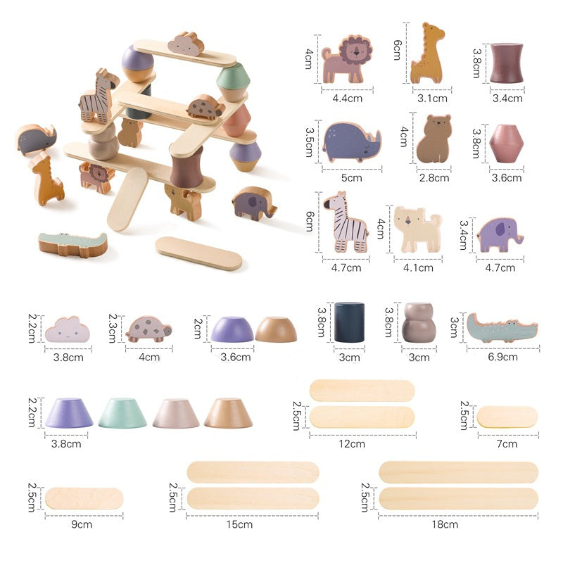 Montessori - Stapelspielzeug (Tier-Spielset)