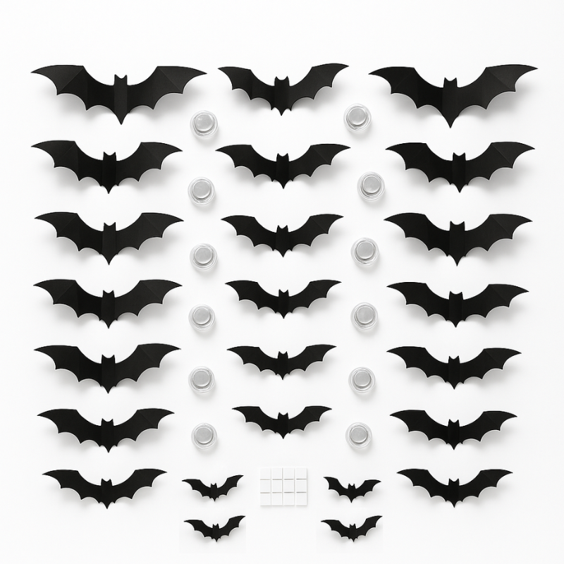 Halloween Fledermaus Deko – Leuchtende 3D LED-Bats für Haus & Party