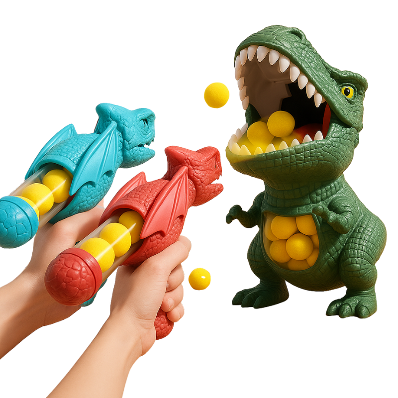 Dino Action Spiel – Spielspaß mit Schaumstoff-Bällen & Zielscheibe