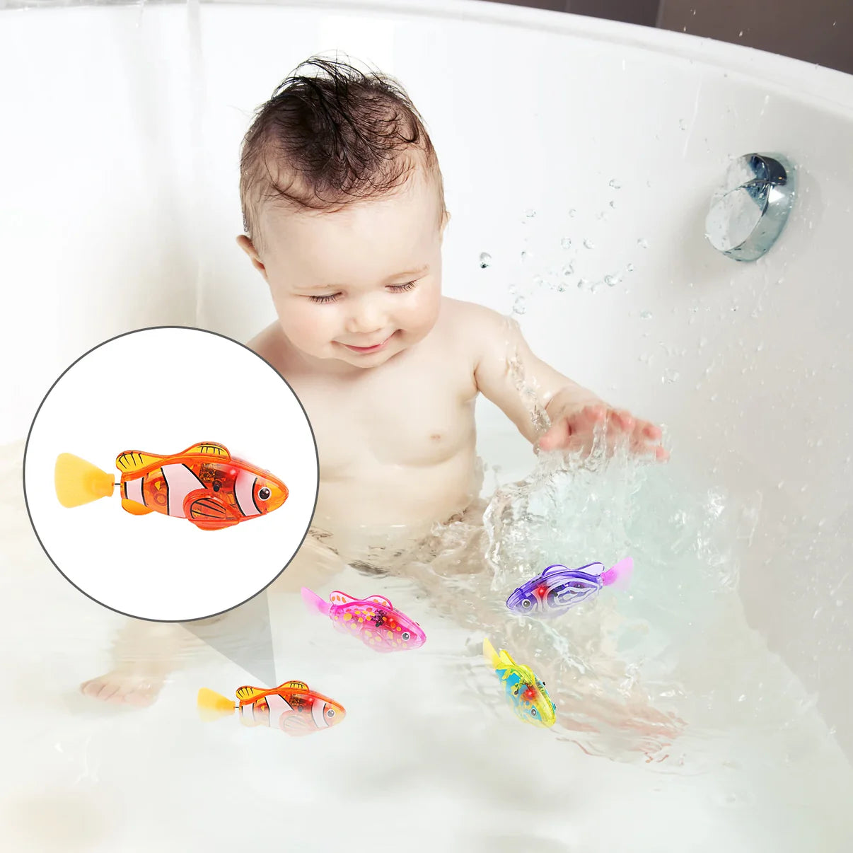 Elektronischer Schwimmfisch für Kinder – Leuchtendes Badespielzeug