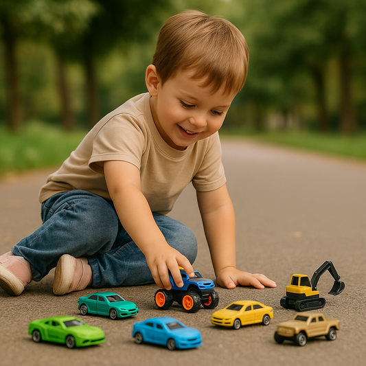 Adventskalender mit 24 Rückzieh-Autos für Kinder