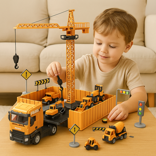 Montage Baufahrzeug für Kinder – 2-in-1 Truck mit Werkzeug
