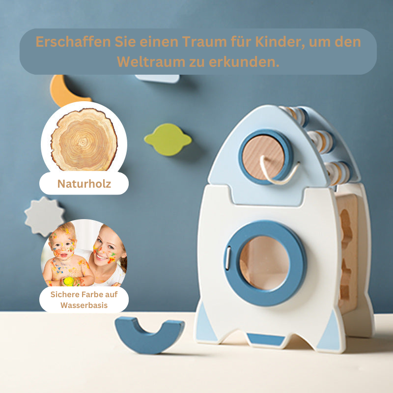 Montessori - Holzrakete 5-in-1-Spielzeugset